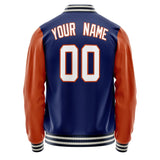 Custom Royal Texas-Orange Solid Color Varsity Letterman Jacket JA02240617XF558