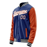 Custom Royal Texas-Orange Solid Color Varsity Letterman Jacket JA02240617XF558