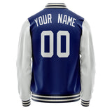 Custom Royal White Solid Color Varsity Letterman Jacket JA02240617XF566