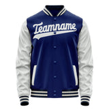 Custom Royal White Solid Color Varsity Letterman Jacket JA02240617XF566