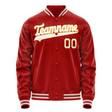 Custom Red Gold Solid Color Varsity Letterman Jacket JA02240617XY394