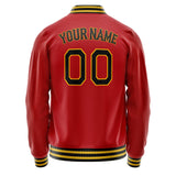 Custom Red Black Solid Color Varsity Letterman Jacket JA02240617XY395