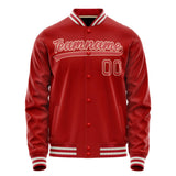 Custom Red Cream Solid Color Varsity Letterman Jacket JA02240617XY396