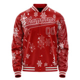 Custom Red White Christmas 3D Varsity Letterman Jacket JA02240617XY399