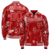 Custom Red White Christmas 3D Varsity Letterman Jacket JA02240617XY399