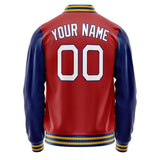 Custom Red Royal Solid Color Varsity Letterman Jacket JA02240617XY403