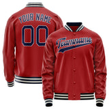 Custom Red Navy Solid Color Varsity Letterman Jacket