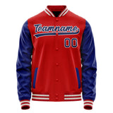 Custom Red Royal Solid Color Varsity Letterman Jacket JA02240617XY409