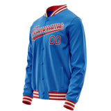 Custom Electric-Blue Crimson Solid Color Varsity Letterman Jacket JA02240617YH123