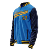 Custom Electric-Blue Navy Solid Color Varsity Letterman Jacket JA02240617YH127