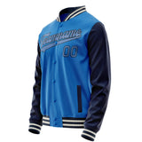 Custom Electric-Blue Navy Solid Color Varsity Letterman Jacket JA02240617YH128