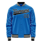 Custom Electric-Blue Black Solid Color Varsity Letterman Jacket JA02240617YH140