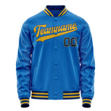 Custom Electric-Blue Gold Solid Color Varsity Letterman Jacket JA02240617YH142