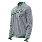 Custom Gray Kelly-Green Solid Color Varsity Letterman Jacket JA02240617YH150