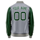 Custom Gray Kelly-Green Solid Color Varsity Letterman Jacket JA02240617YH154