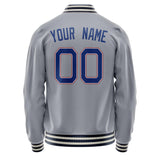 Custom Gray Royal Solid Color Varsity Letterman Jacket JA02240617YH161