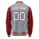 Custom Gray Texas-Orange Solid Color Varsity Letterman Jacket JA02240617YH167