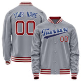 Custom Gray Royal Solid Color Varsity Letterman Jacket JA02240617YH168