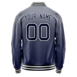 Custom Gray Navy Gradient Varsity Letterman Jacket JA02240617YH169