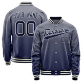 Custom Gray Navy Gradient Varsity Letterman Jacket