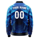 Custom Blue Flame Skull Jacket