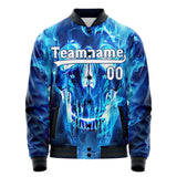 Custom Blue Flame Skull Jacket