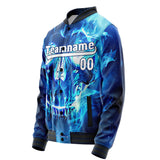 Custom Blue Flame Skull Jacket