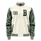 Custom Cream Dark Green Jacket JA030306031717060617