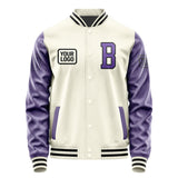 Custom Cream Light Purple Jacket JA030323031717232317