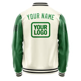 Custom Cream Emerald Green Jacket JA030324031717242417