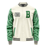 Custom Cream Emerald Green Jacket JA030324031717242417