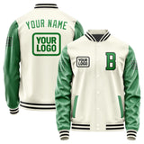 Custom Cream Emerald Green Jacket JA030324031717242417