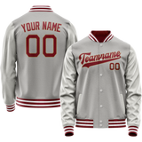 Custom Gray Texas-Orange Solid Color Varsity Letterman Jacket