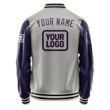 Custom Gray Purple Jacket JA040407041718070718