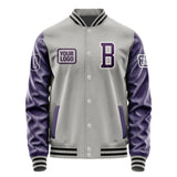 Custom Gray Purple Jacket JA040407041718070718