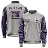 Custom Gray Purple Jacket JA040407041718070718