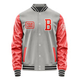 Custom Gray Orange Red Jacket JA040412041718121218