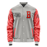 Custom Gray Orange Red Jacket JA040412041817121217