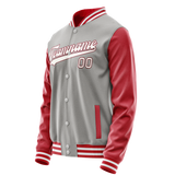 Custom Gray Texas-Orange Solid Color Varsity Letterman Jacket