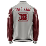 Custom Gray Crimson Red Jacket JA040415041718151518