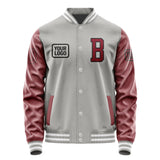 Custom Gray Crimson Red Jacket JA040415041817151517