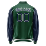 Custom Kelly-Green Royal Solid Color Varsity Letterman Jacket