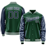 Custom Kelly-Green Royal Solid Color Varsity Letterman Jacket