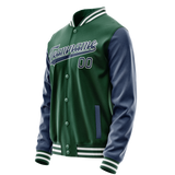 Custom Kelly-Green Royal Solid Color Varsity Letterman Jacket