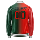 Custom Kelly-Green Orange Gradient Varsity Letterman Jacket