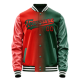 Custom Kelly-Green Orange Gradient Varsity Letterman Jacket