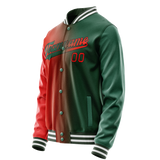Custom Kelly-Green Orange Gradient Varsity Letterman Jacket