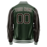 Custom Dark Green Brown Jacket JA0606010618B21801