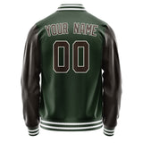 Custom Dark Green Brown Jacket JA0606010618B31801