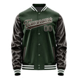 Custom Dark Green Brown Jacket JA0606010618B31801